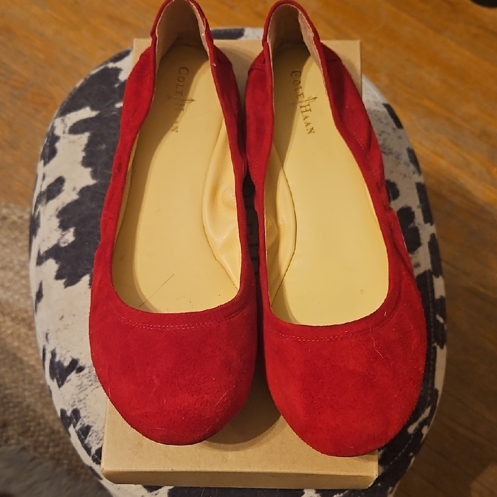 Cole Haan Women's Vibrant Red Suede Loafers